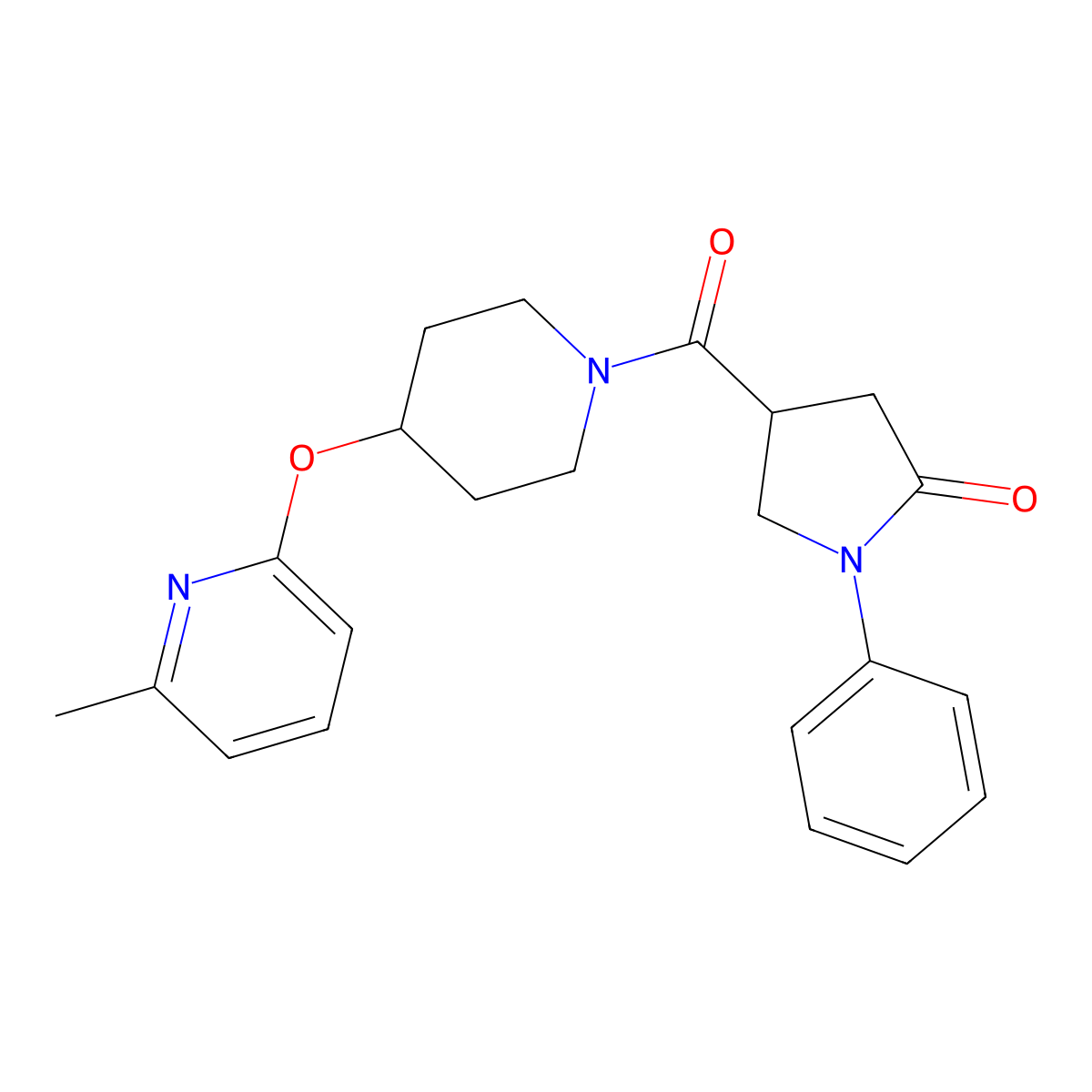 4-{4-[(6-Methylpyridin-2-YL)oxy]piperidine-1-carbonyl}-1-phenylpyrrolidin-2-one molecular structure, CAS 1797537-16-6