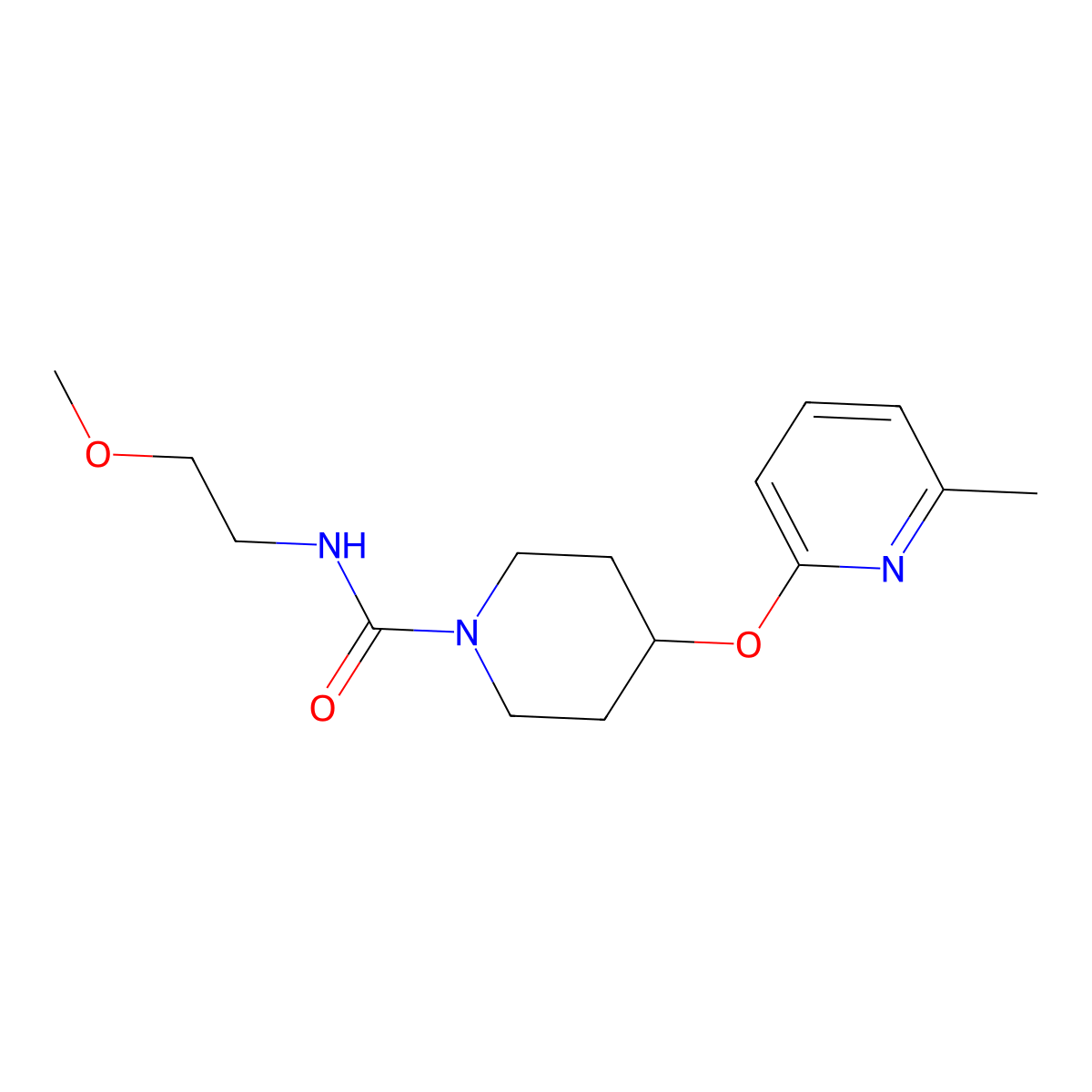 N-(2-Methoxyethyl)-4-[(6-methylpyridin-2-YL)oxy]piperidine-1-carboxamide molecular structure, CAS 1797537-40-6