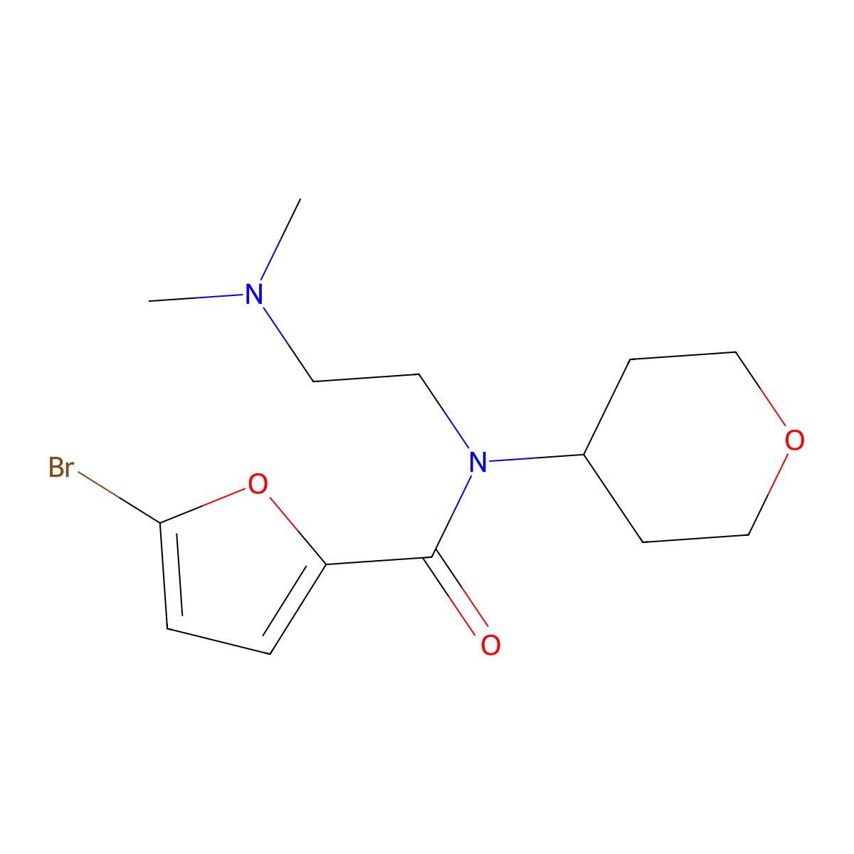 5-bromo-N-[2-(dimethylamino)ethyl]-N-(oxan-4-yl)furan-2-carboxamide molecular structure, CAS 1797537-61-1
