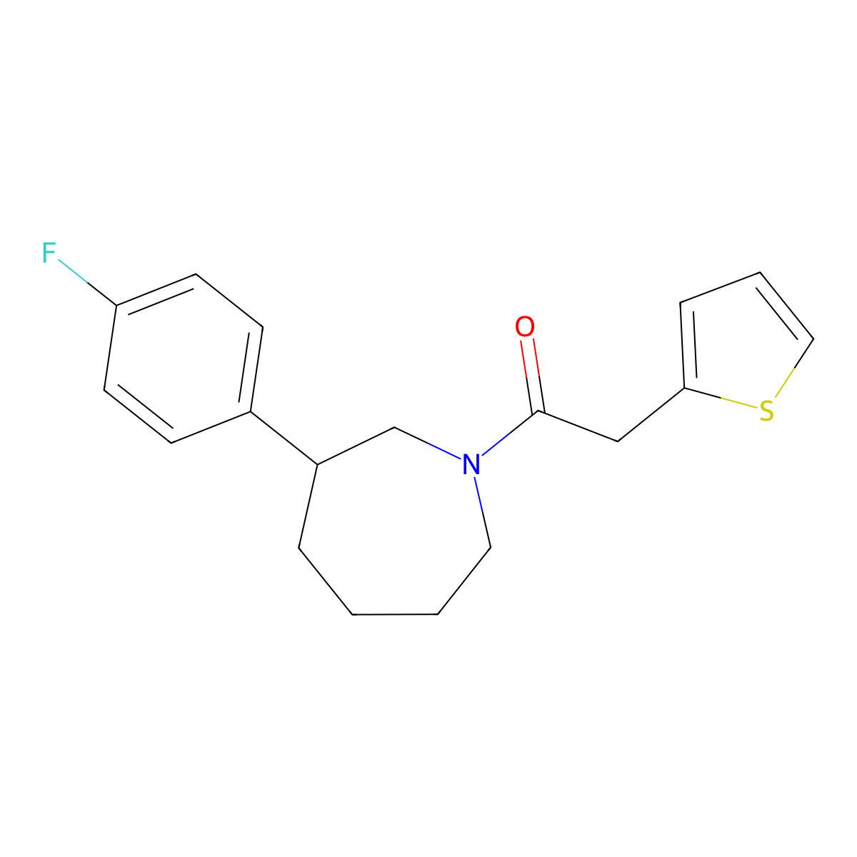 1-(3-(4-Fluorophenyl)azepan-1-yl)-2-(thiophen-2-yl)ethanone molecular structure, CAS 1797545-89-1