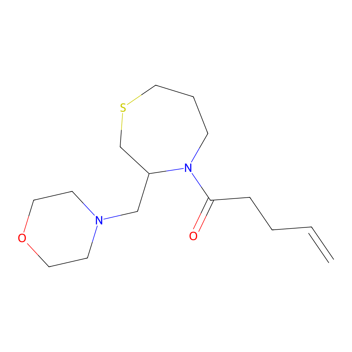1-(3-(Morpholinomethyl)-1,4-thiazepan-4-yl)pent-4-en-1-one molecular structure, CAS 1797546-55-4