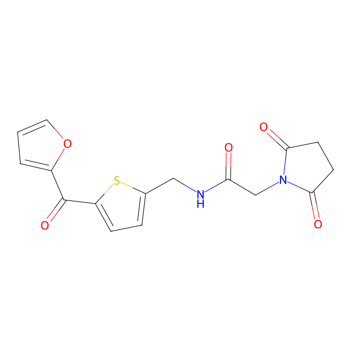 2-(2,5-dioxopyrrolidin-1-yl)-N-{[5-(furan-2-carbonyl)thiophen-2-yl]methyl}acetamide molecular structure, CAS 1797546-82-7