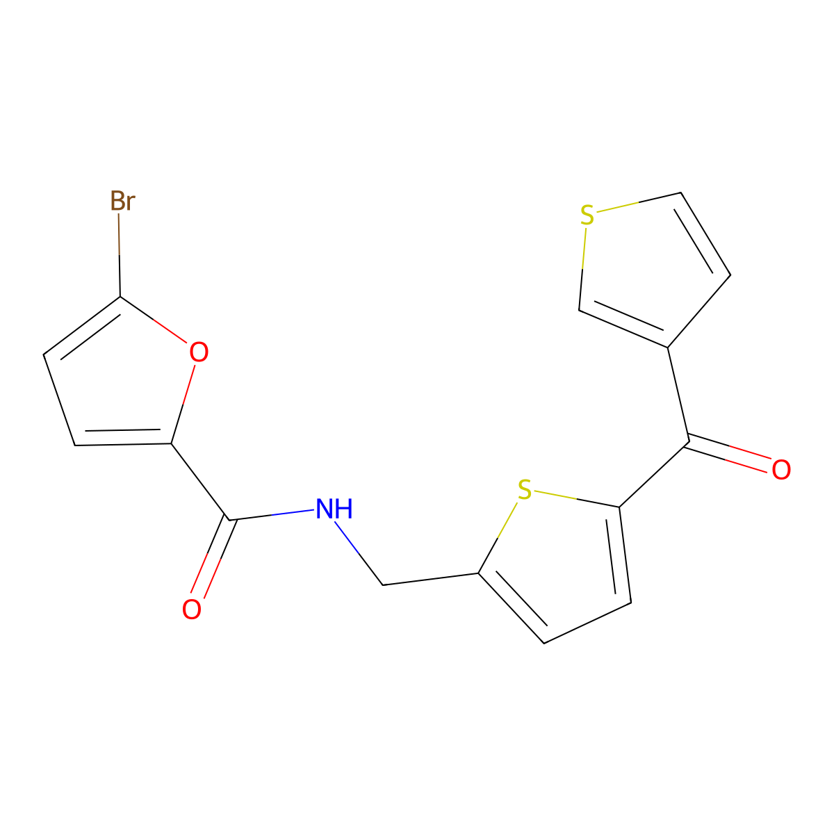 5-bromo-N-((5-(thiophene-3-carbonyl)thiophen-2-yl)methyl)furan-2-carboxamide molecular structure, CAS 1797547-75-1