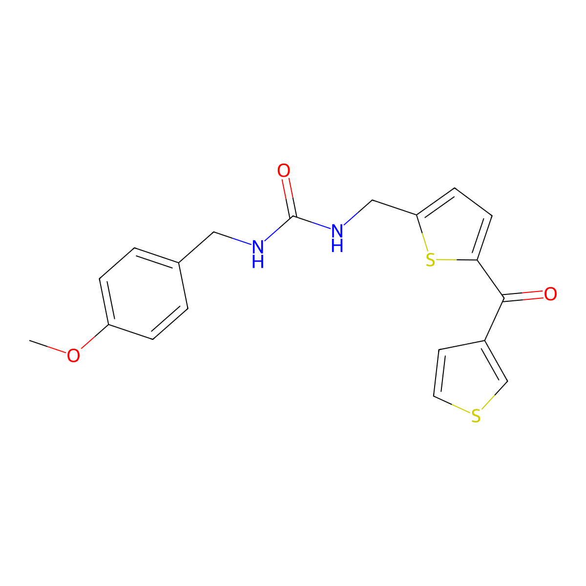 1-(4-Methoxybenzyl)-3-((5-(thiophene-3-carbonyl)thiophen-2-yl)methyl)urea molecular structure, CAS 1797547-94-4