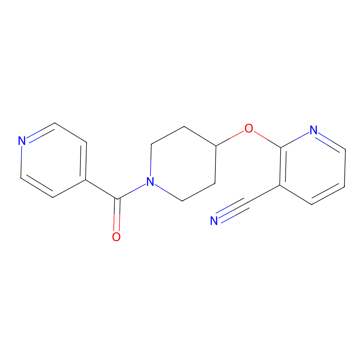 2-((1-Isonicotinoylpiperidin-4-yl)oxy)nicotinonitrile molecular structure, CAS 1797549-85-9