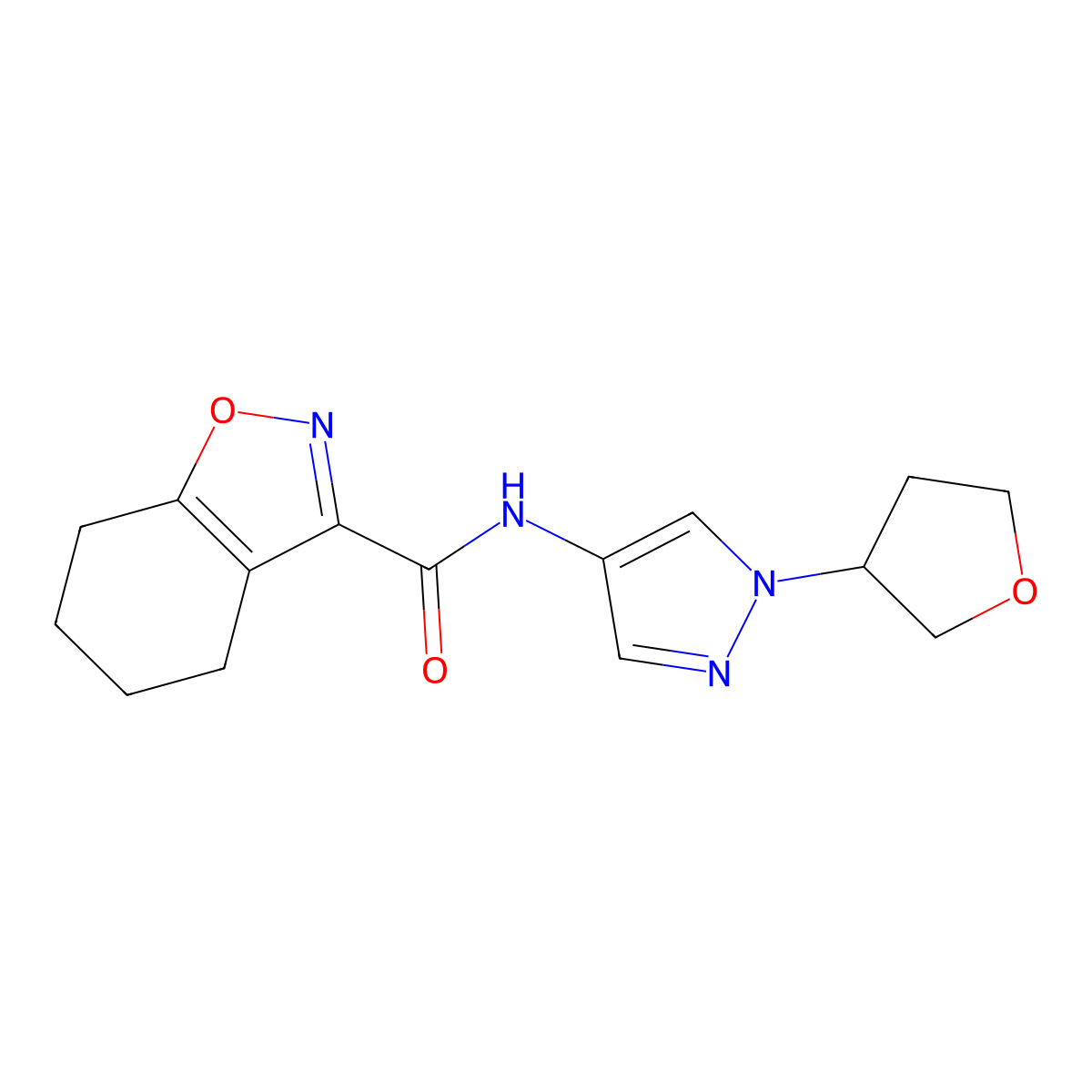 N-(1-(tetrahydrofuran-3-yl)-1H-pyrazol-4-yl)-4,5,6,7-tetrahydrobenzo[d]isoxazole-3-carboxamide molecular structure, CAS 1797551-06-4