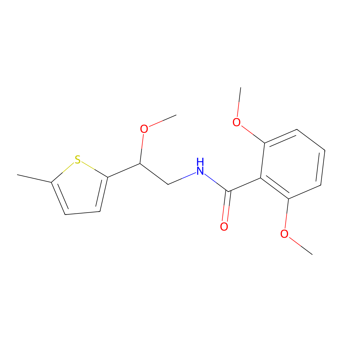 2,6-Dimethoxy-N-[2-methoxy-2-(5-methylthiophen-2-YL)ethyl]benzamide molecular structure, CAS 1797553-78-6