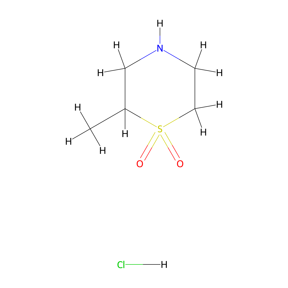 2-Methyl-1lambda6-thiomorpholine-1,1-dione hydrochloride molecular structure, CAS 1797554-25-6