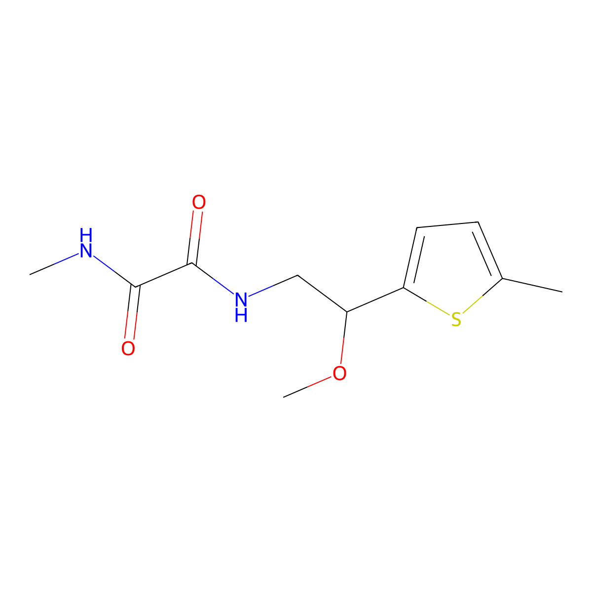 N1-(2-methoxy-2-(5-methylthiophen-2-yl)ethyl)-N2-methyloxalamide molecular structure, CAS 1797554-30-3