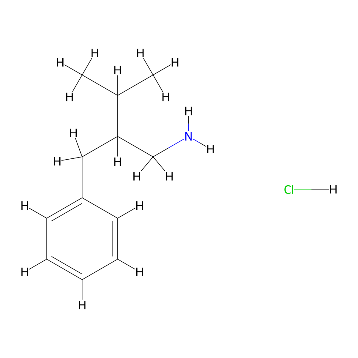 [2-(Aminomethyl)-3-methylbutyl]benzene hydrochloride molecular structure, CAS 1797555-17-9