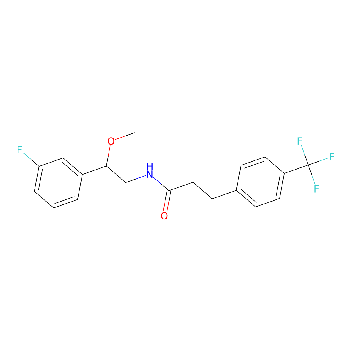 N-[2-(3-fluorophenyl)-2-methoxyethyl]-3-[4-(trifluoromethyl)phenyl]propanamide molecular structure, CAS 1797555-18-0