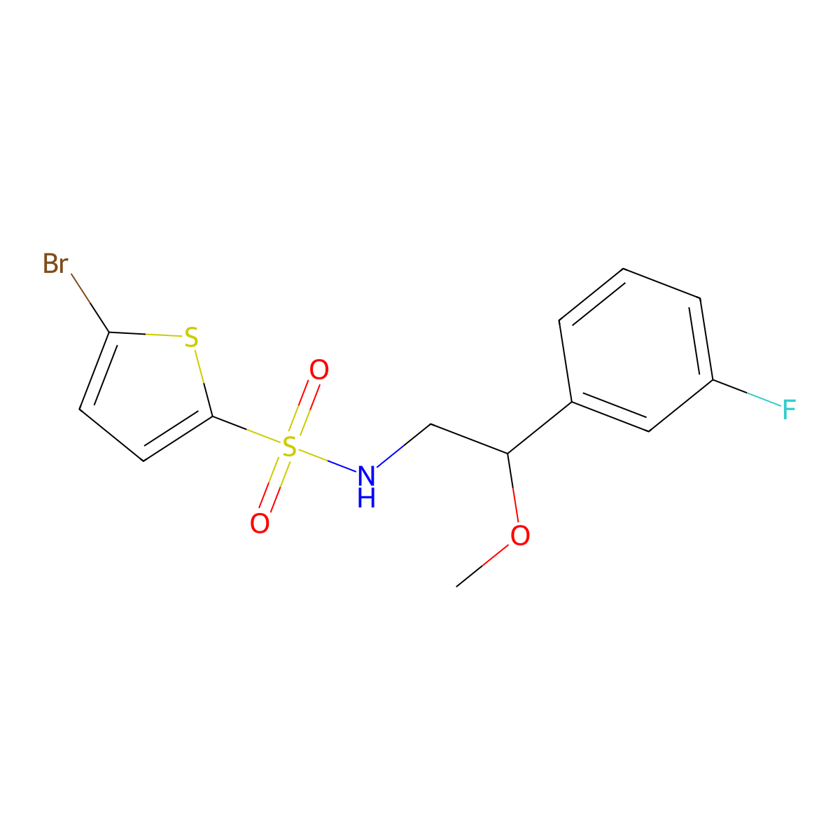 5-bromo-N-[2-(3-fluorophenyl)-2-methoxyethyl]thiophene-2-sulfonamide molecular structure, CAS 1797555-49-7