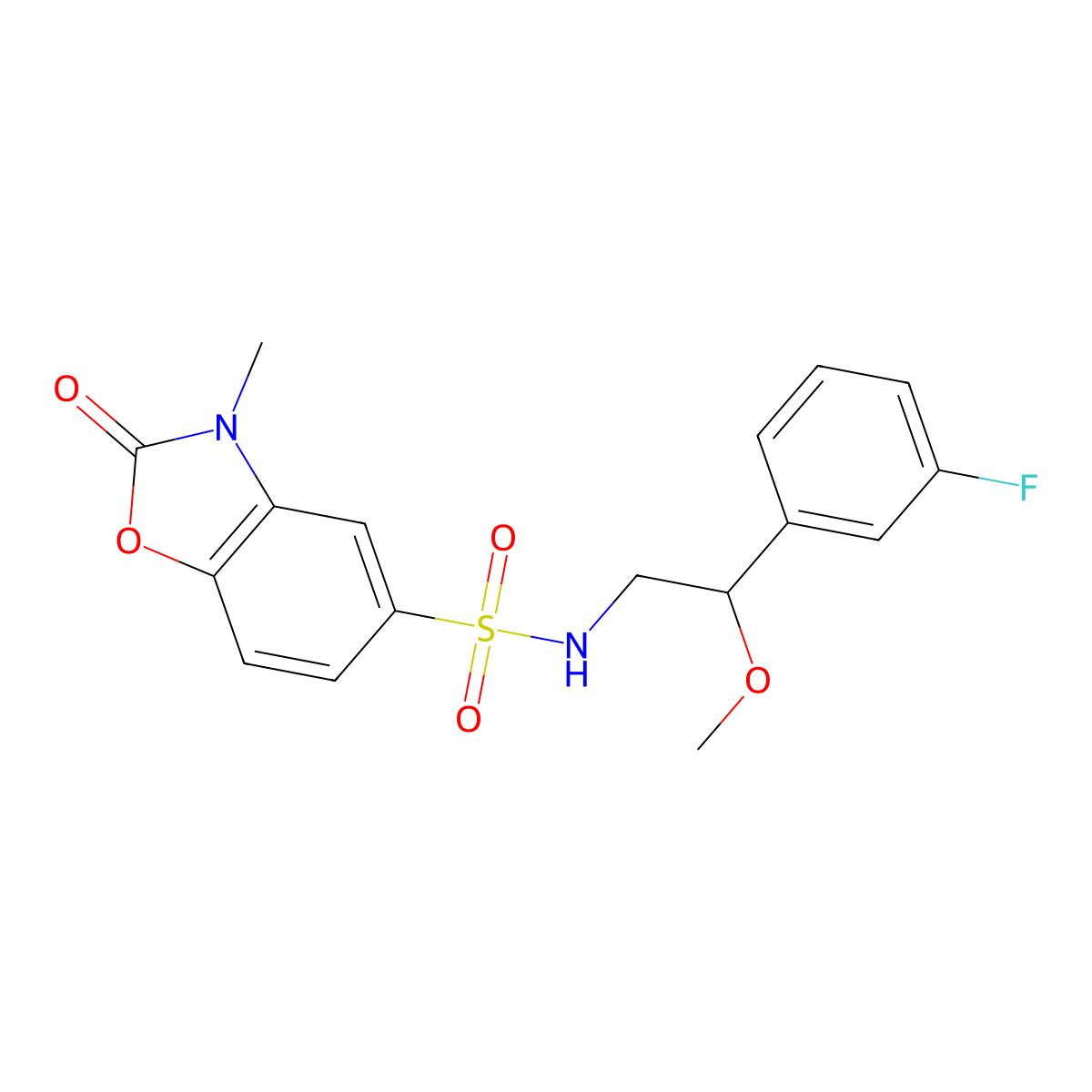 N-(2-(3-fluorophenyl)-2-methoxyethyl)-3-methyl-2-oxo-2,3-dihydrobenzo[d]oxazole-5-sulfonamide molecular structure, CAS 1797555-69-1