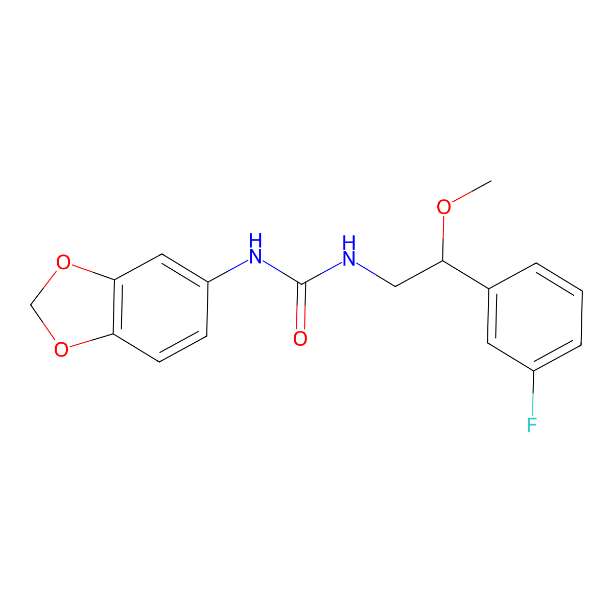 1-(Benzo[d][1,3]dioxol-5-yl)-3-(2-(3-fluorophenyl)-2-methoxyethyl)urea molecular structure, CAS 1797555-99-7