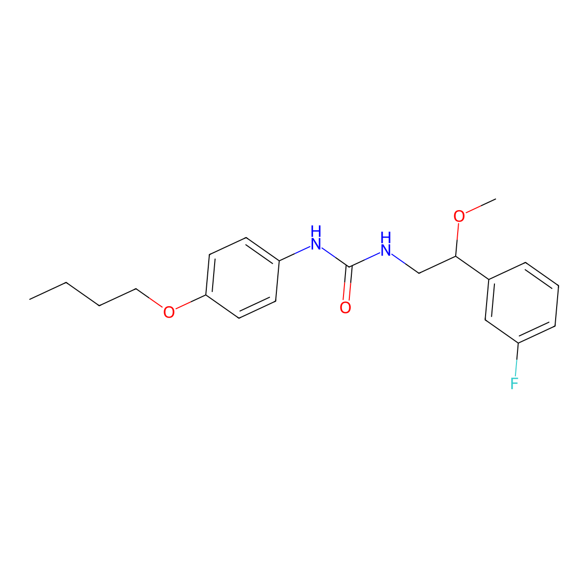 1-(4-Butoxyphenyl)-3-[2-(3-fluorophenyl)-2-methoxyethyl]urea molecular structure, CAS 1797556-06-9