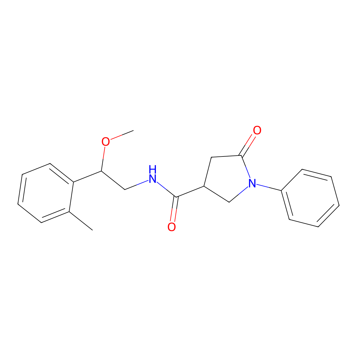 N-(2-methoxy-2-(o-tolyl)ethyl)-5-oxo-1-phenylpyrrolidine-3-carboxamide molecular structure, CAS 1797556-36-5