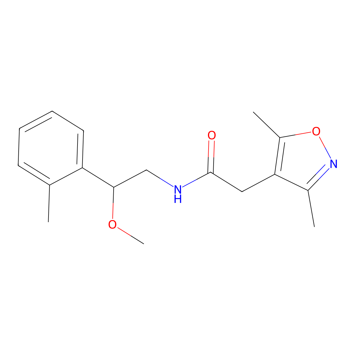2-(3,5-dimethylisoxazol-4-yl)-N-(2-methoxy-2-(o-tolyl)ethyl)acetamide molecular structure, CAS 1797556-47-8