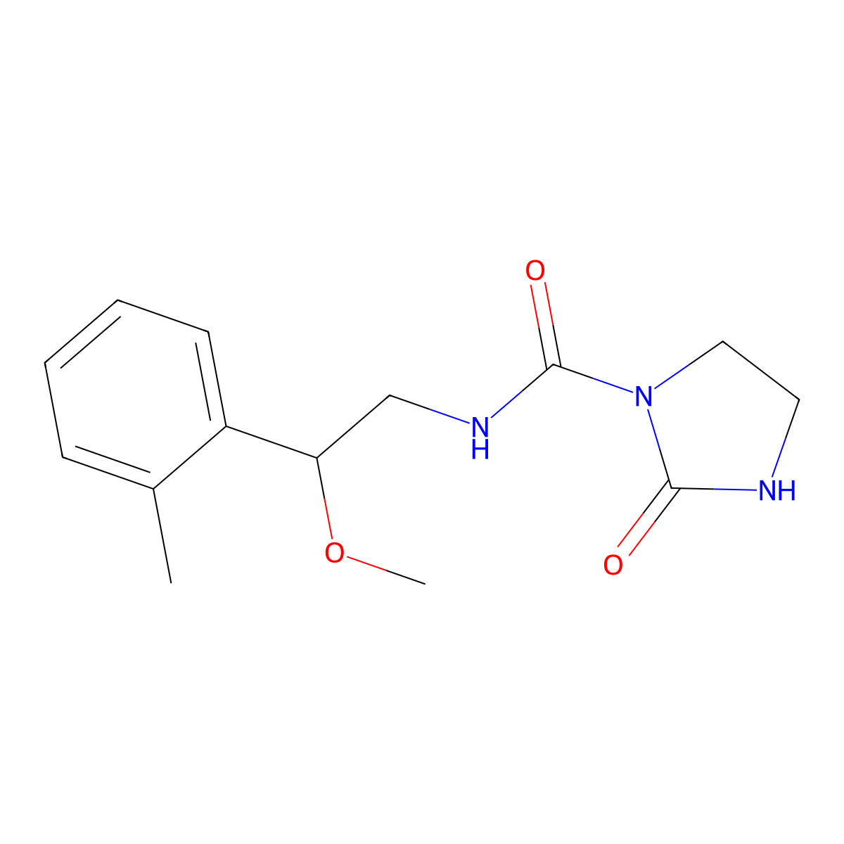 N-(2-methoxy-2-(o-tolyl)ethyl)-2-oxoimidazolidine-1-carboxamide molecular structure, CAS 1797556-50-3