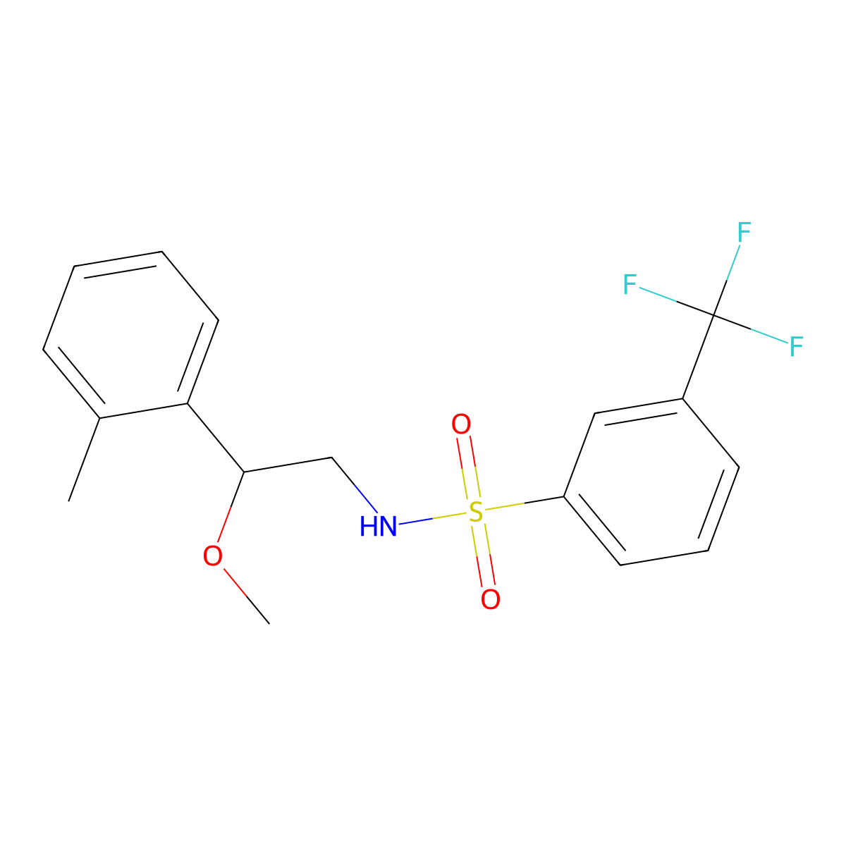 N-(2-methoxy-2-(o-tolyl)ethyl)-3-(trifluoromethyl)benzenesulfonamide molecular structure, CAS 1797556-61-6