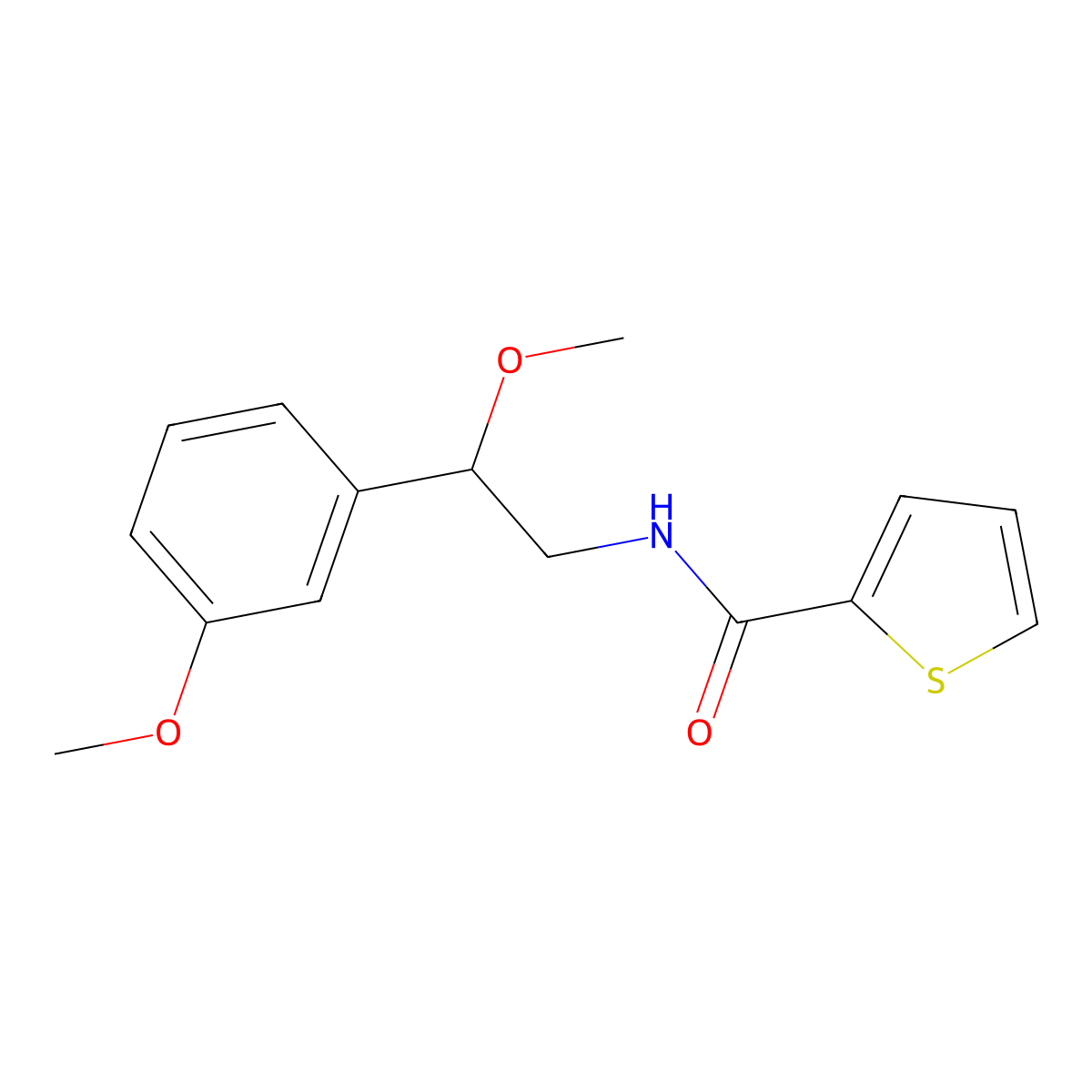 N-[2-methoxy-2-(3-methoxyphenyl)ethyl]thiophene-2-carboxamide molecular structure, CAS 1797557-54-0