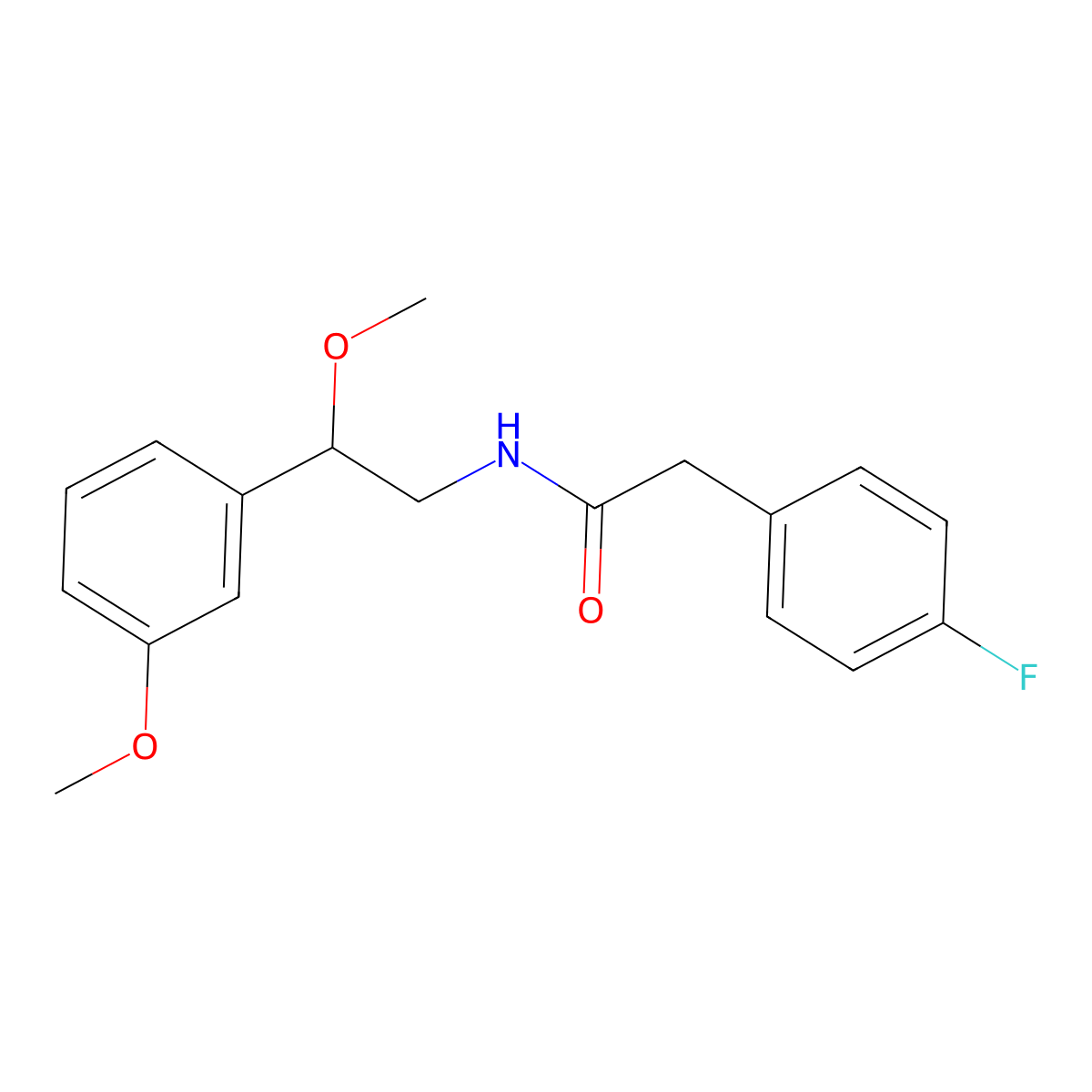 2-(4-fluorophenyl)-N-[2-methoxy-2-(3-methoxyphenyl)ethyl]acetamide molecular structure, CAS 1797557-58-4