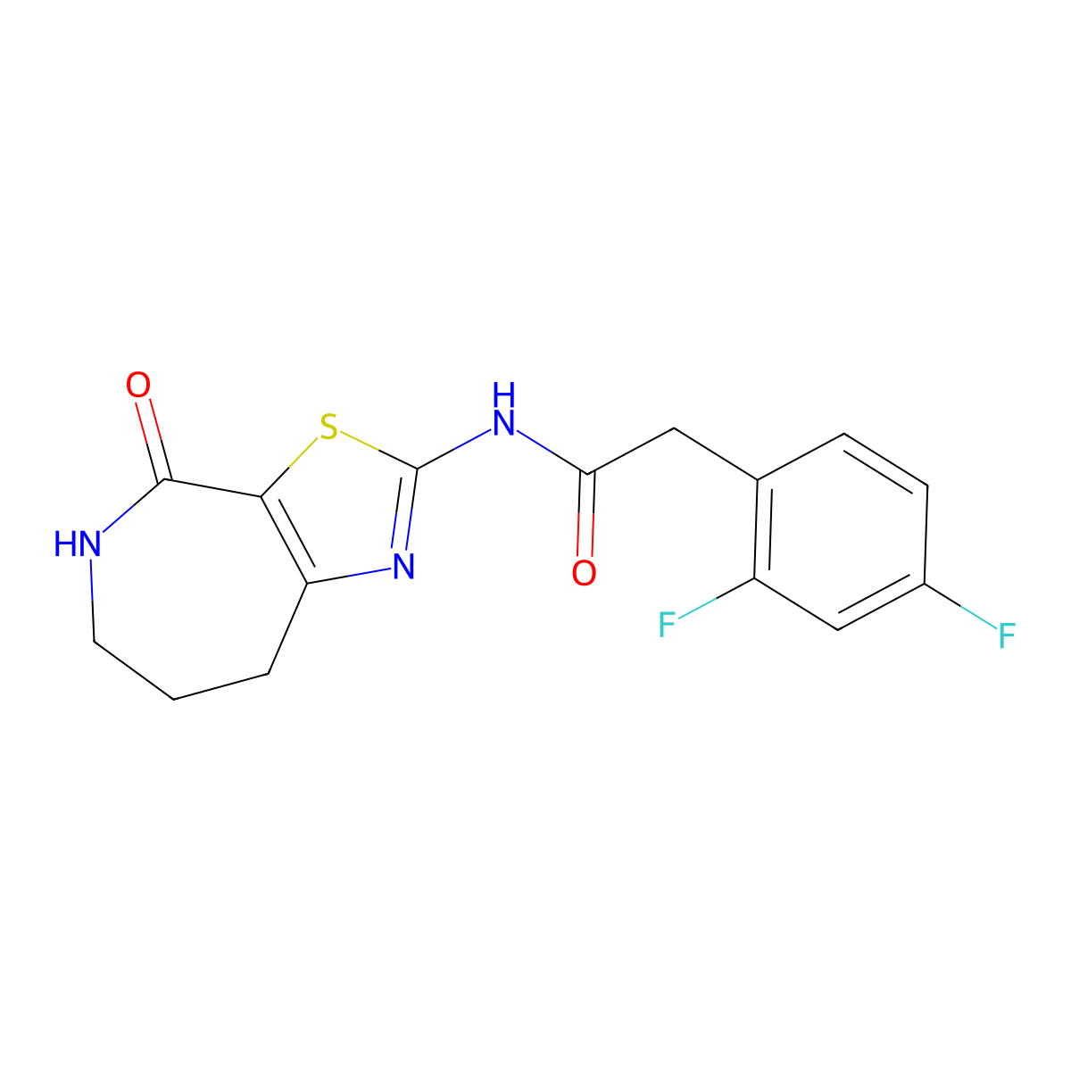 2-(2,4-difluorophenyl)-N-(4-oxo-5,6,7,8-tetrahydro-4H-thiazolo[5,4-c]azepin-2-yl)acetamide molecular structure, CAS 1797557-74-4