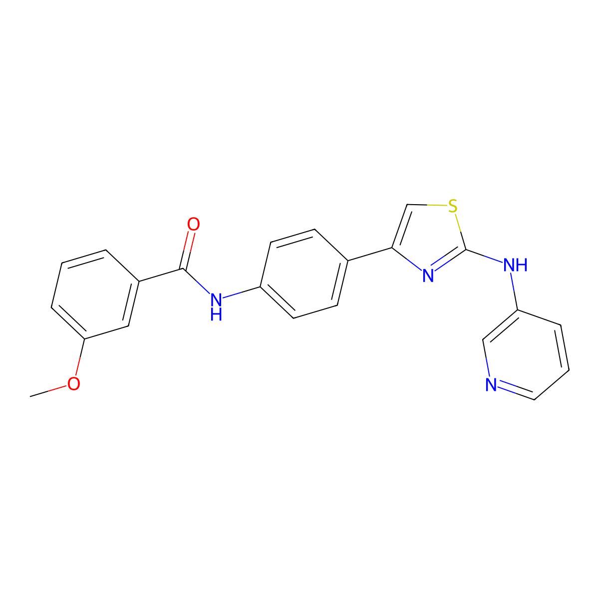 3-methoxy-N-(4-(2-(pyridin-3-ylamino)thiazol-4-yl)phenyl)benzamide molecular structure, CAS 1797557-90-4