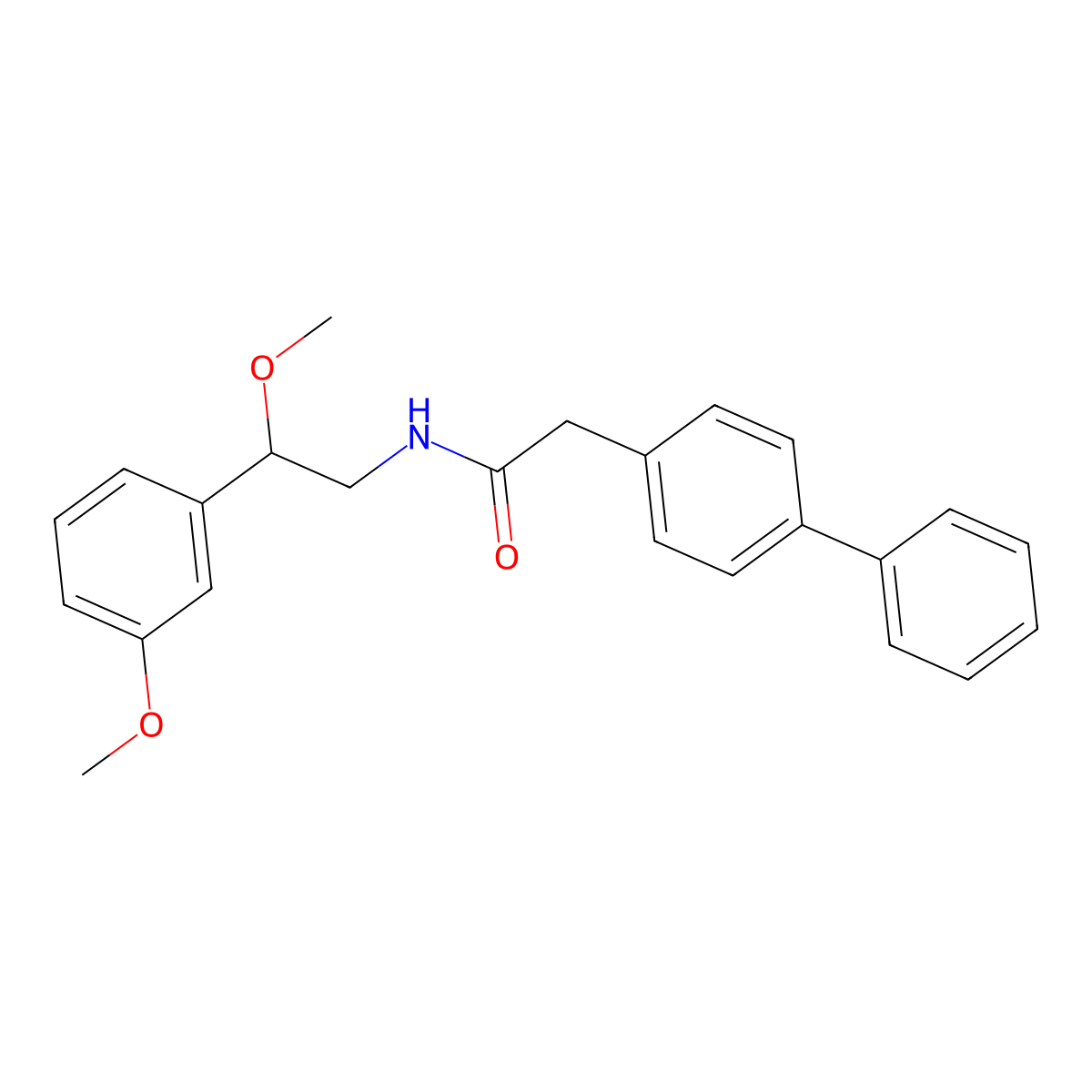 2-{[1,1'-biphenyl]-4-yl}-N-[2-methoxy-2-(3-methoxyphenyl)ethyl]acetamide molecular structure, CAS 1797557-91-5