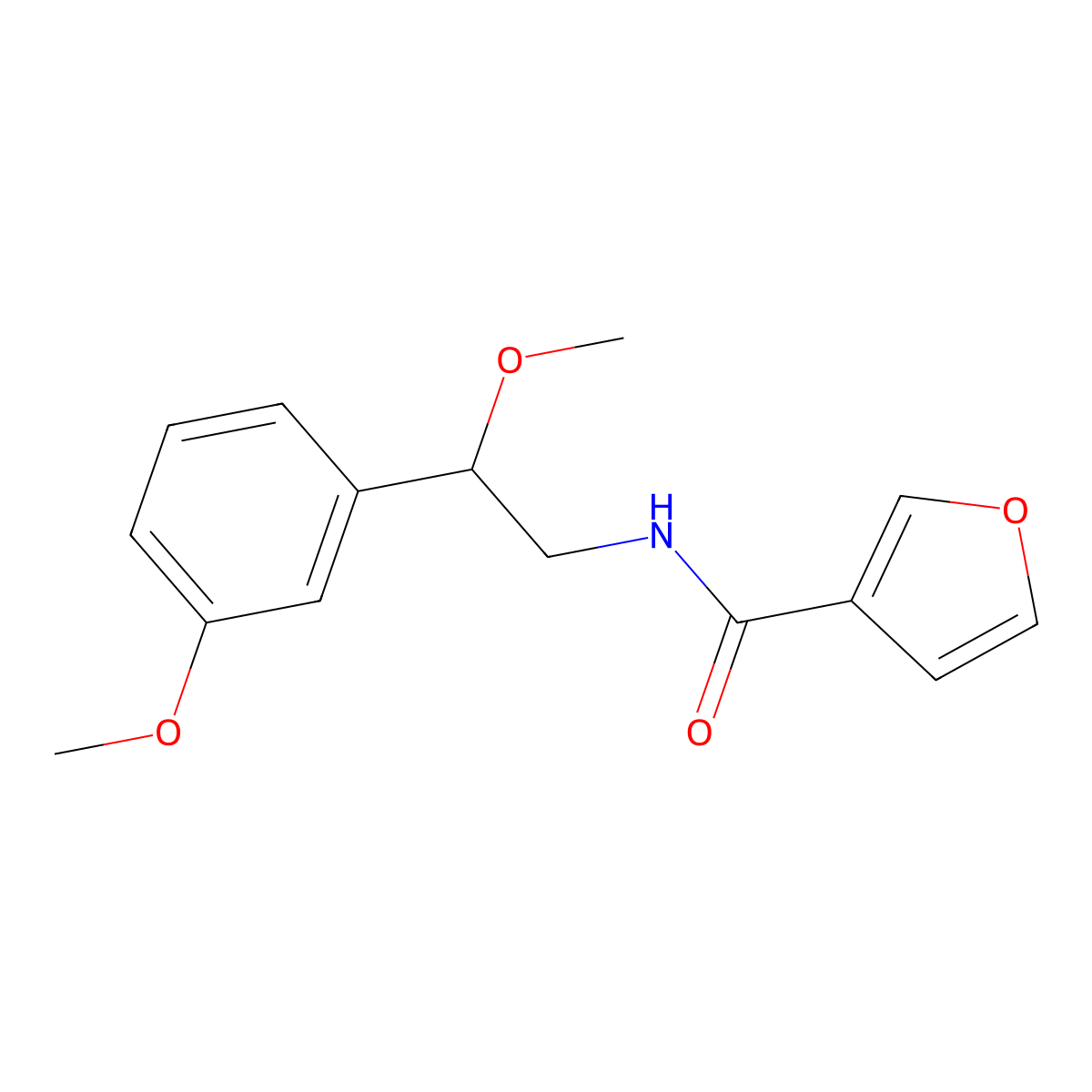 N-[2-methoxy-2-(3-methoxyphenyl)ethyl]furan-3-carboxamide molecular structure, CAS 1797557-94-8
