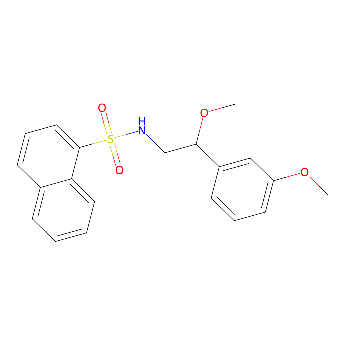 N-[2-methoxy-2-(3-methoxyphenyl)ethyl]naphthalene-1-sulfonamide molecular structure, CAS 1797558-08-7