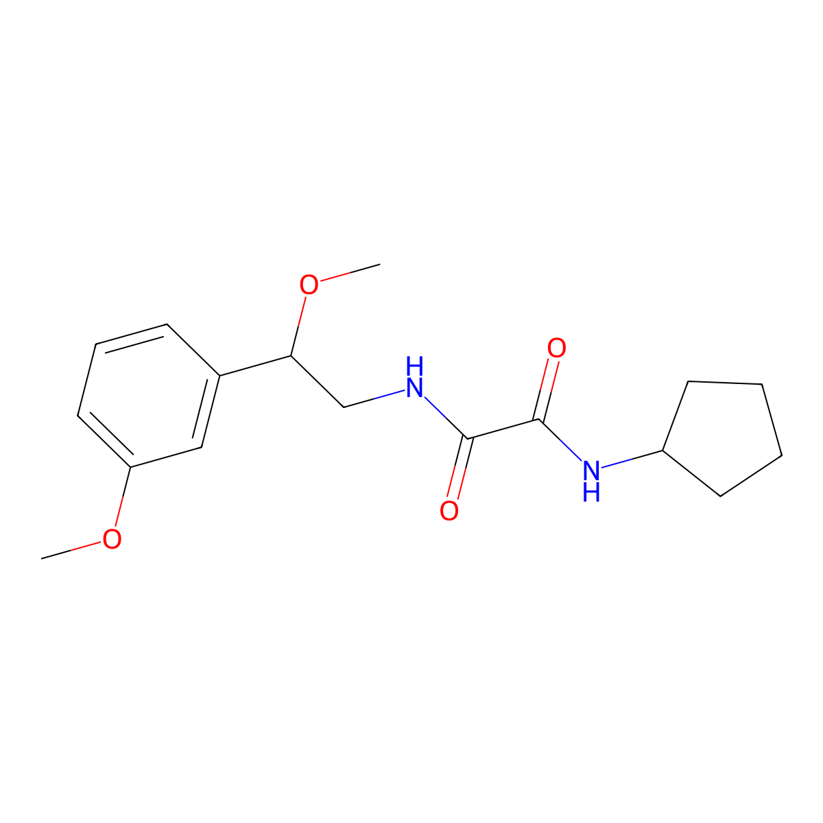 N1-cyclopentyl-N2-(2-methoxy-2-(3-methoxyphenyl)ethyl)oxalamide molecular structure, CAS 1797558-18-9