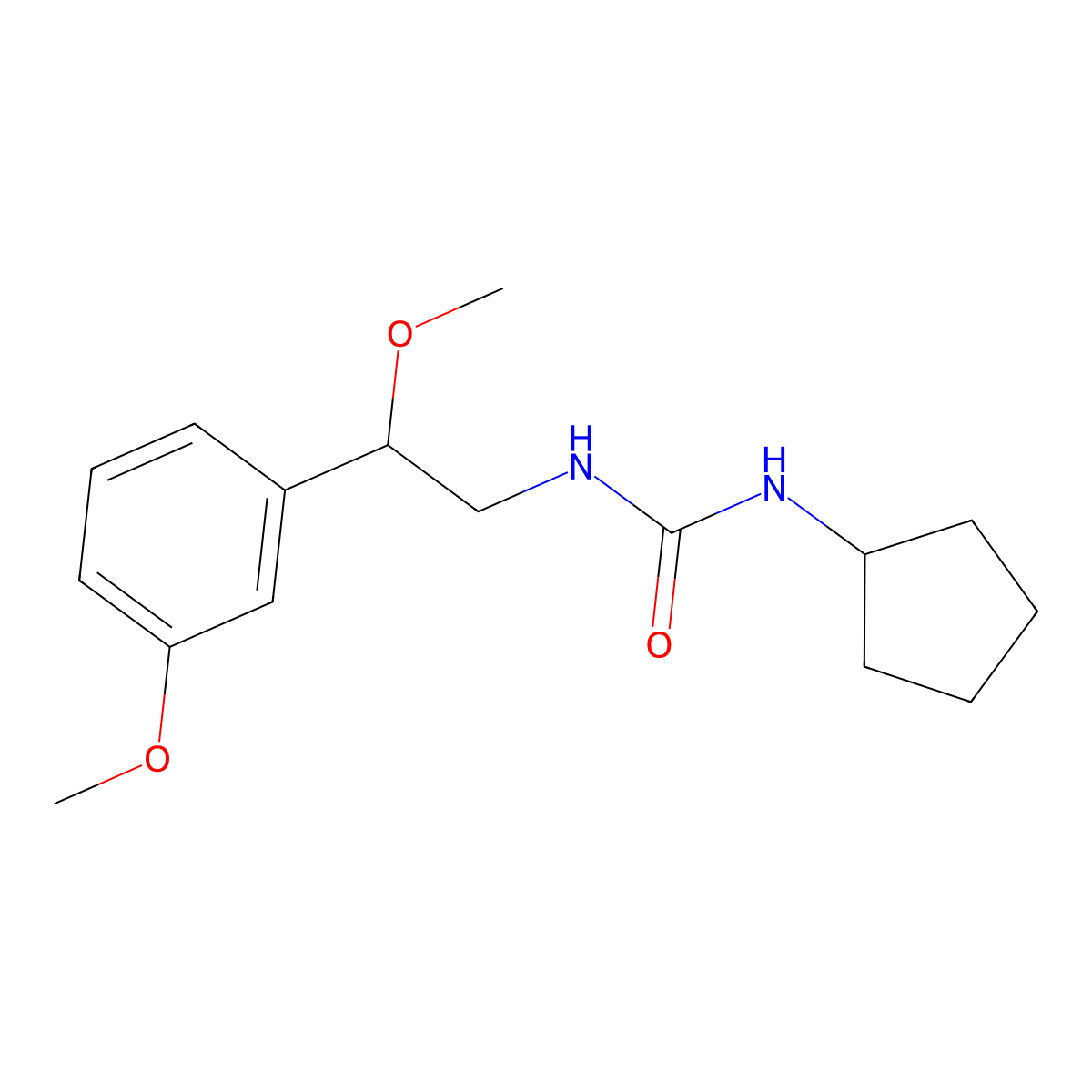 1-Cyclopentyl-3-(2-methoxy-2-(3-methoxyphenyl)ethyl)urea molecular structure, CAS 1797558-22-5