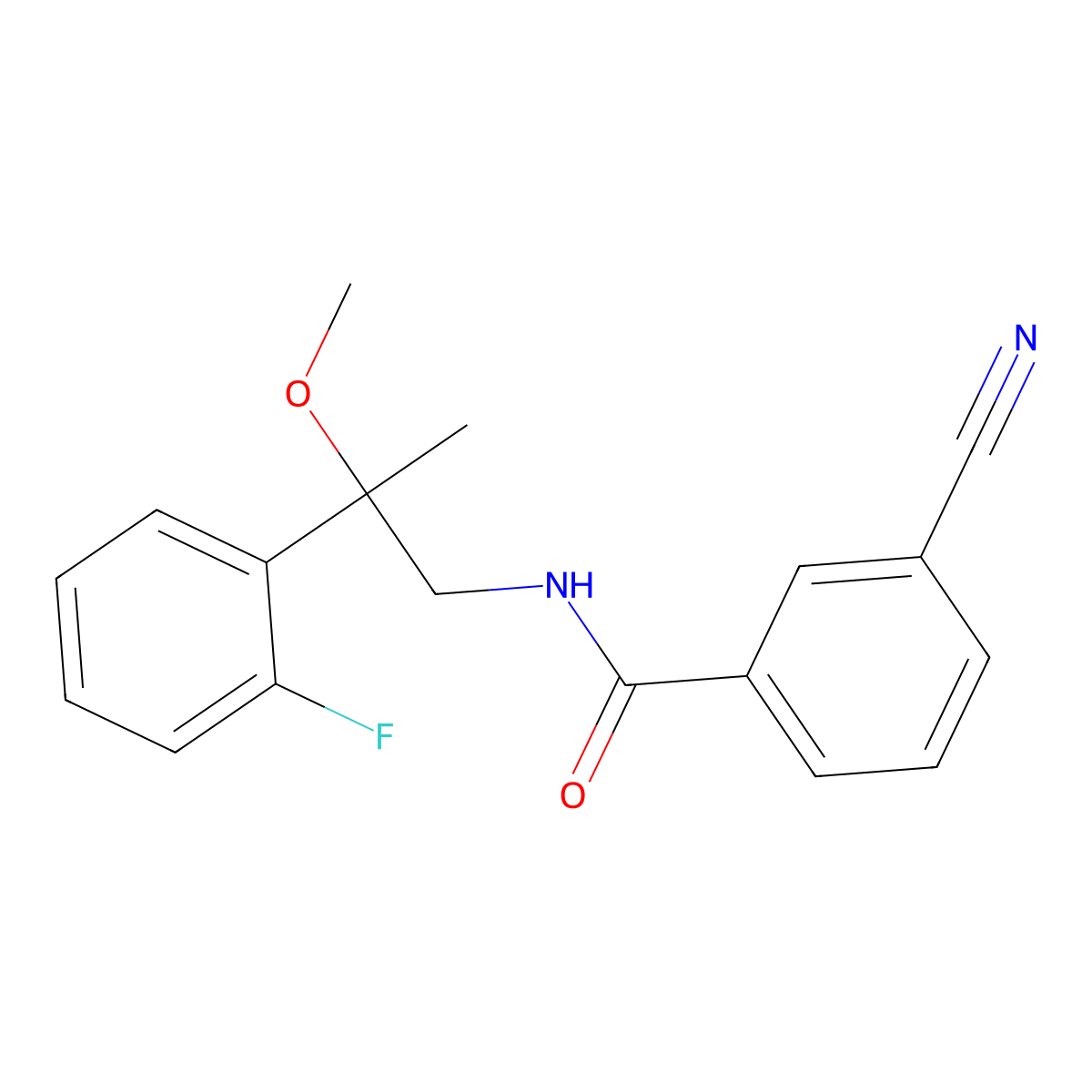 3-Cyano-N-[2-(2-fluorophenyl)-2-methoxypropyl]benzamide molecular structure, CAS 1797558-40-7