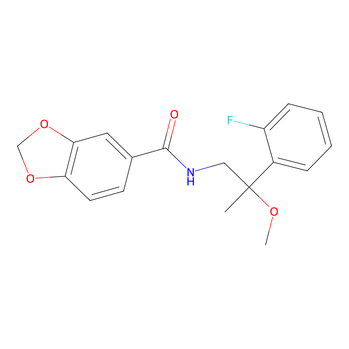 N-[2-(2-Fluorophenyl)-2-methoxypropyl]-2H-1,3-benzodioxole-5-carboxamide molecular structure, CAS 1797558-57-6