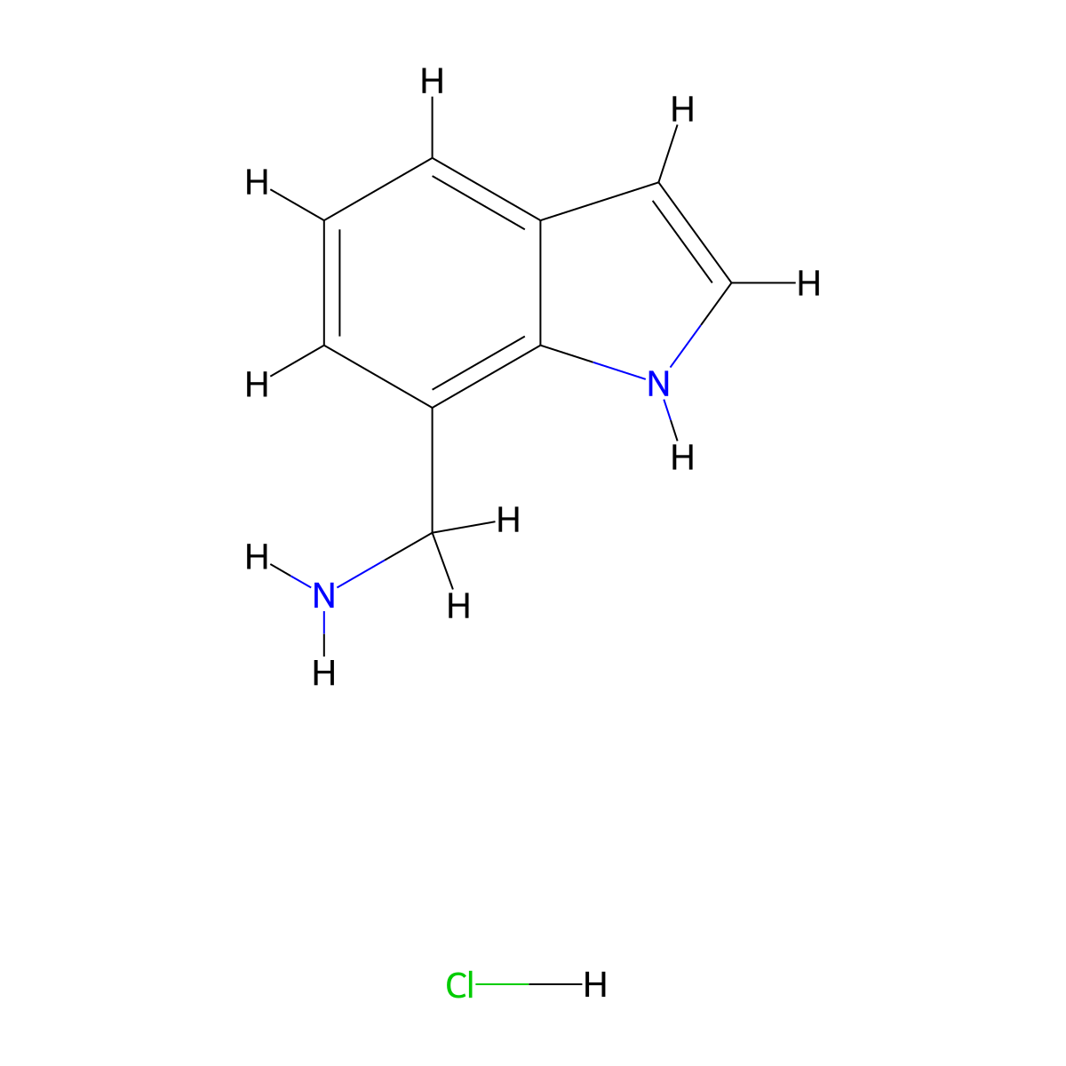 (1H-indol-7-yl)methanamine hydrochloride molecular structure, CAS 1797558-60-1