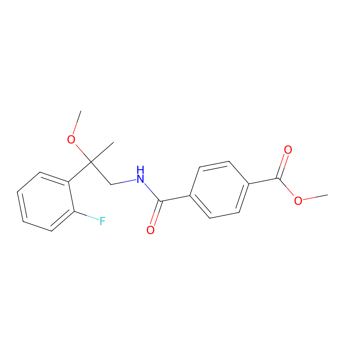 Methyl 4-{[2-(2-fluorophenyl)-2-methoxypropyl]carbamoyl}benzoate molecular structure, CAS 1797558-68-9