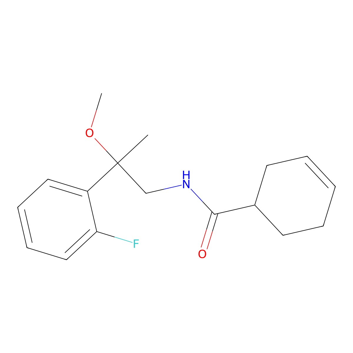 N-(2-(2-fluorophenyl)-2-methoxypropyl)cyclohex-3-enecarboxamide molecular structure, CAS 1797559-03-5