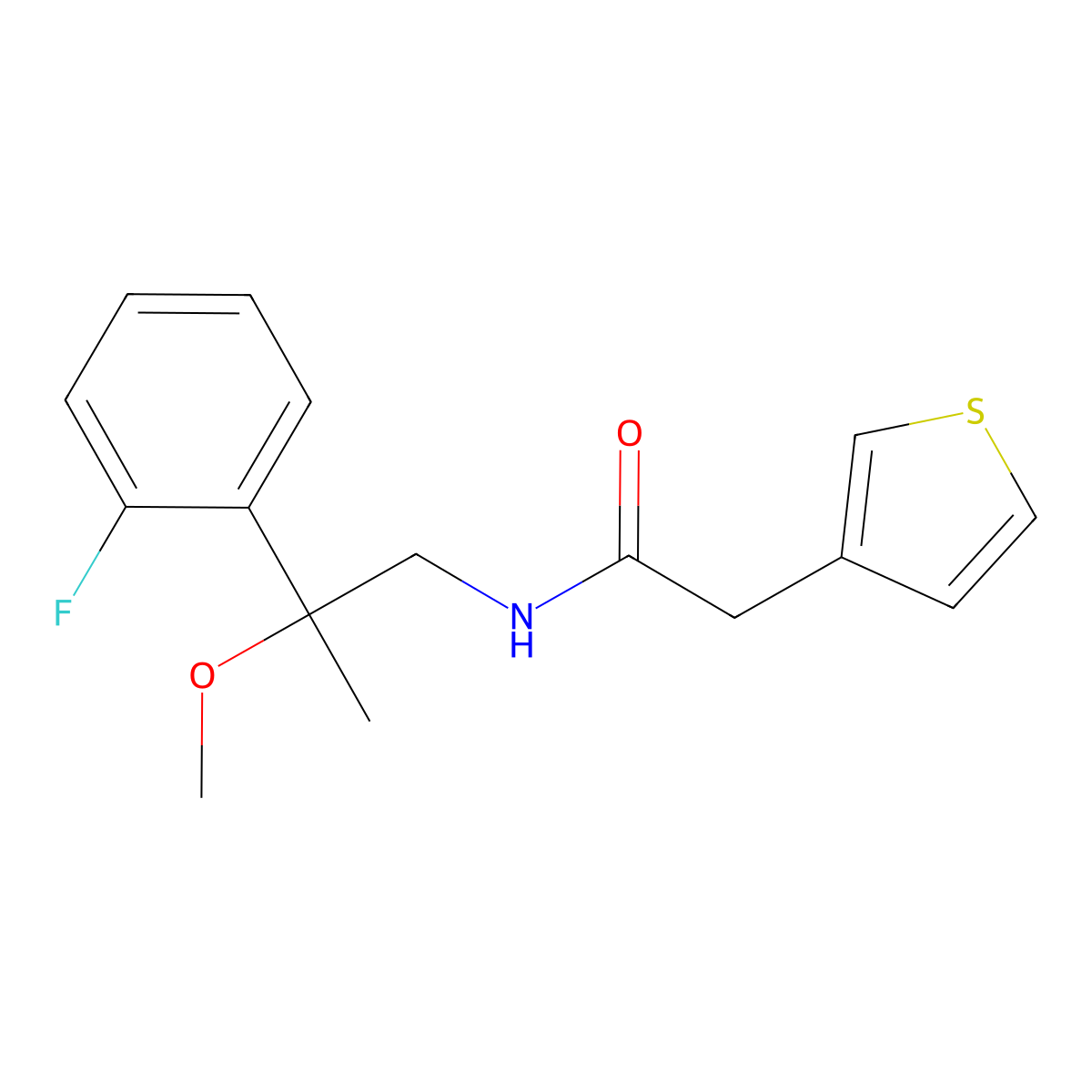 N-[2-(2-Fluorophenyl)-2-methoxypropyl]-2-(thiophen-3-YL)acetamide molecular structure, CAS 1797559-23-9