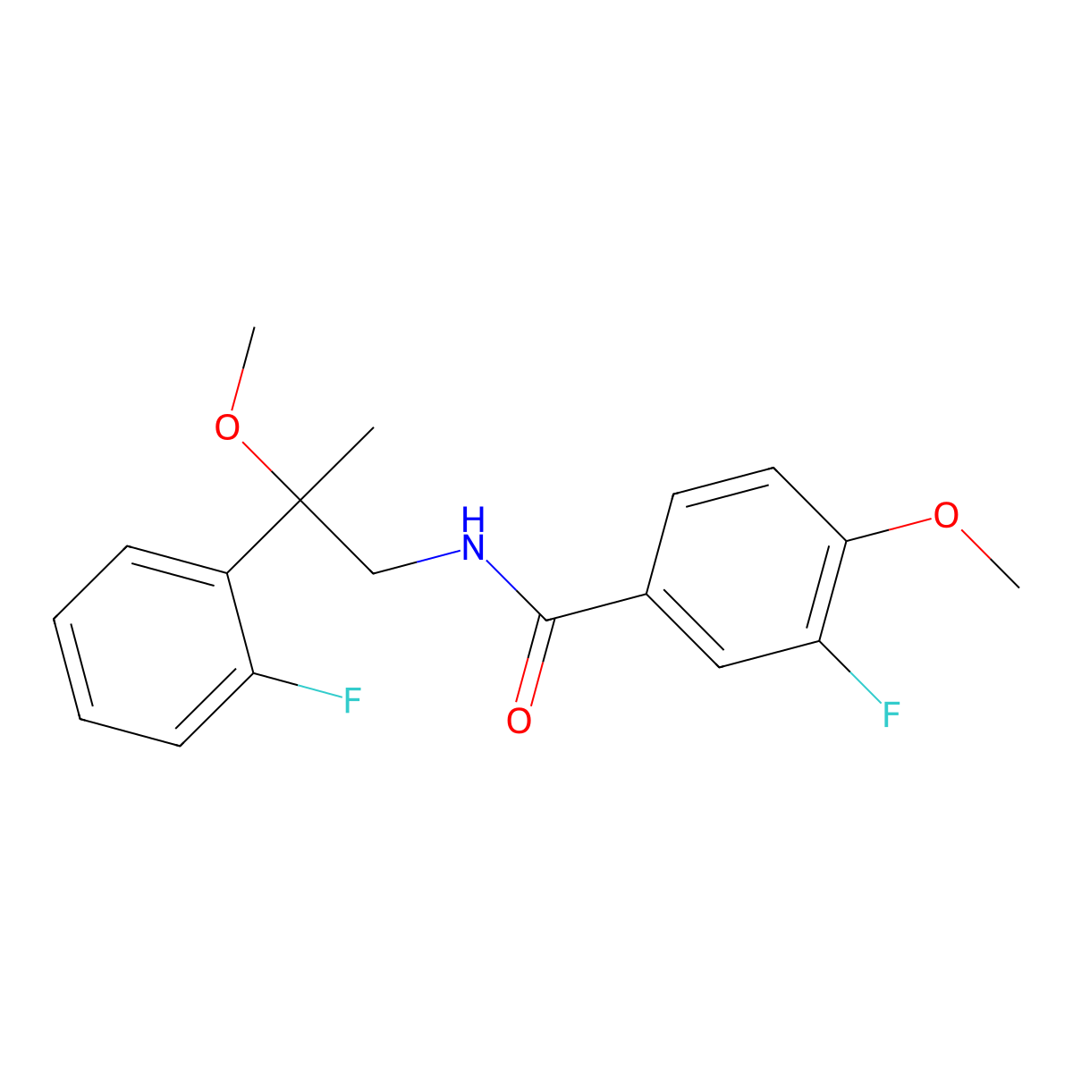 3-Fluoro-N-[2-(2-fluorophenyl)-2-methoxypropyl]-4-methoxybenzamide molecular structure, CAS 1797559-31-9