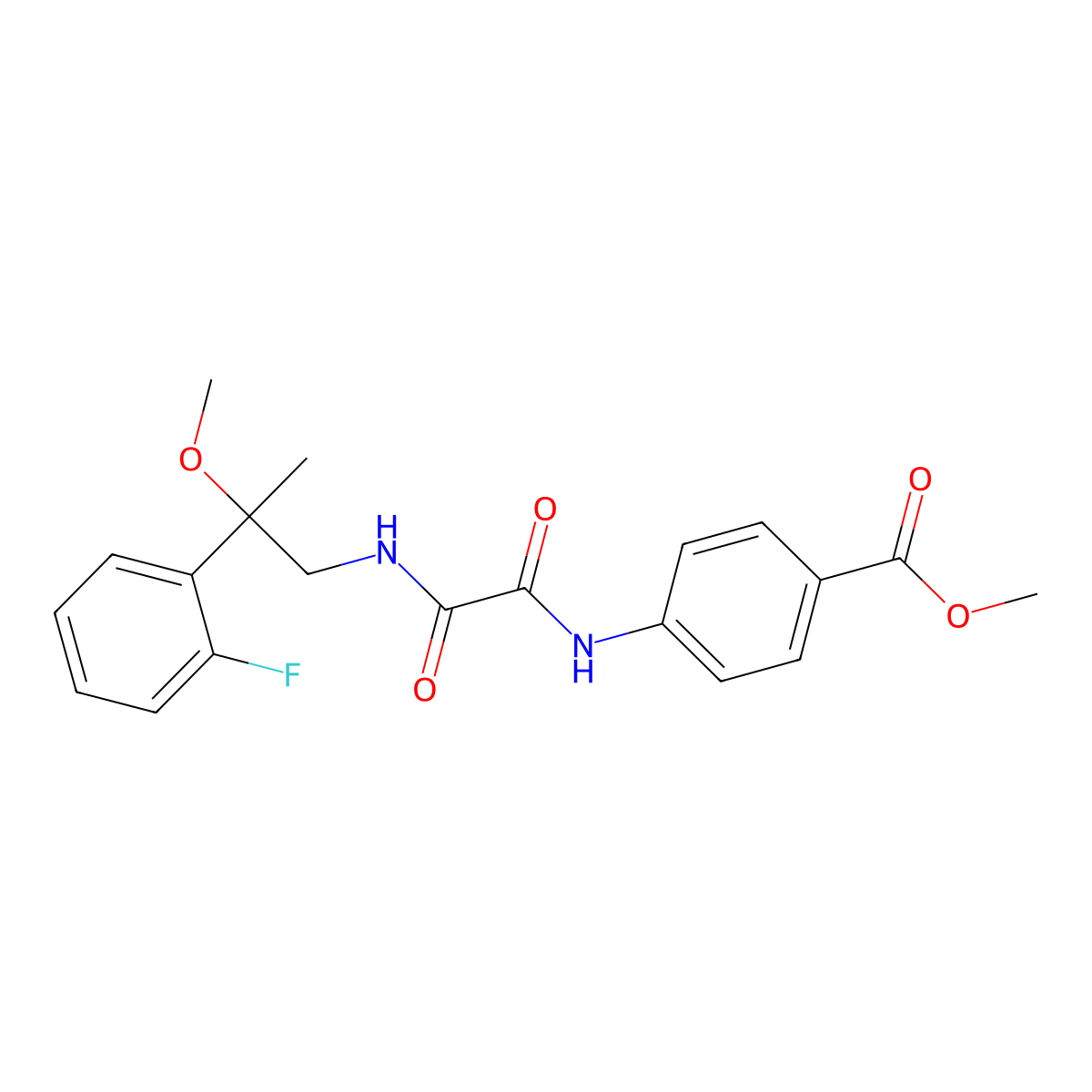 Methyl 4-(2-((2-(2-fluorophenyl)-2-methoxypropyl)amino)-2-oxoacetamido)benzoate molecular structure, CAS 1797559-71-7