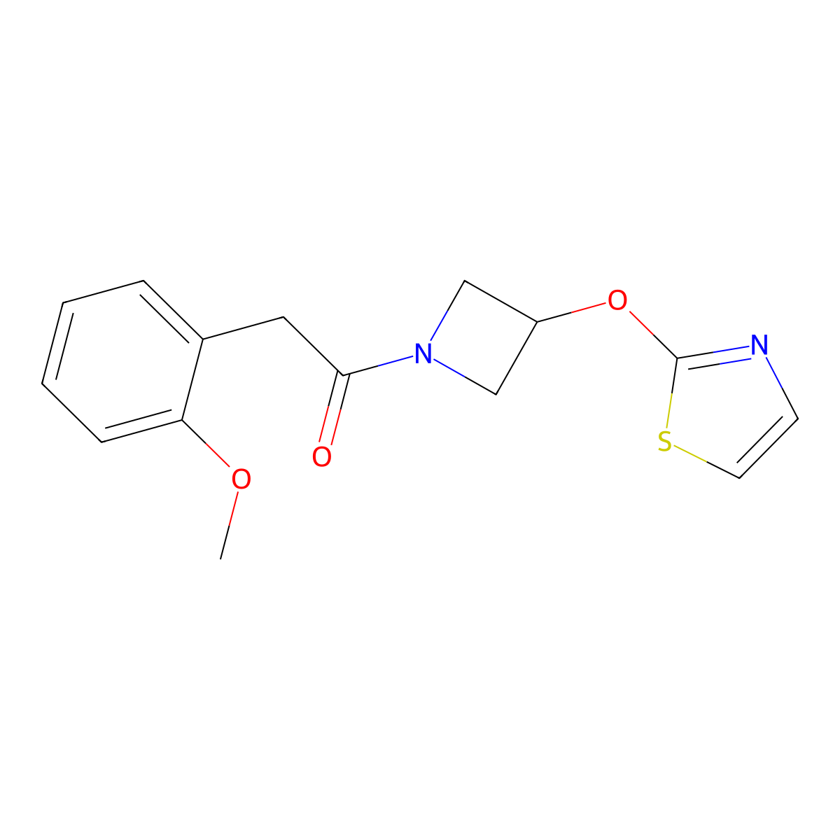 2-(2-Methoxyphenyl)-1-(3-(thiazol-2-yloxy)azetidin-1-yl)ethanone molecular structure, CAS 1797559-88-6
