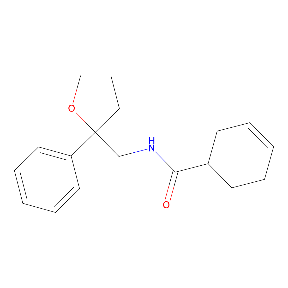 N-(2-methoxy-2-phenylbutyl)cyclohex-3-enecarboxamide molecular structure, CAS 1797560-29-2