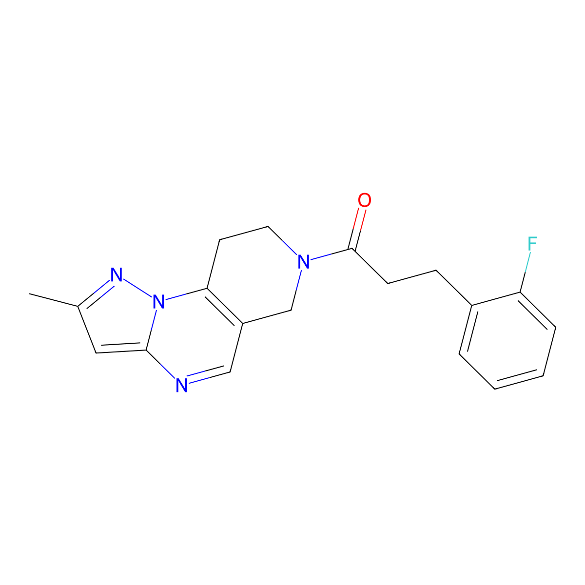 3-(2-Fluorophenyl)-1-{4-methyl-2,3,7,11-tetraazatricyclo[7.4.0.0^{2,6}]trideca-1(9),3,5,7-tetraen-11-yl}propan-1-one molecular structure, CAS 1797560-85-0
