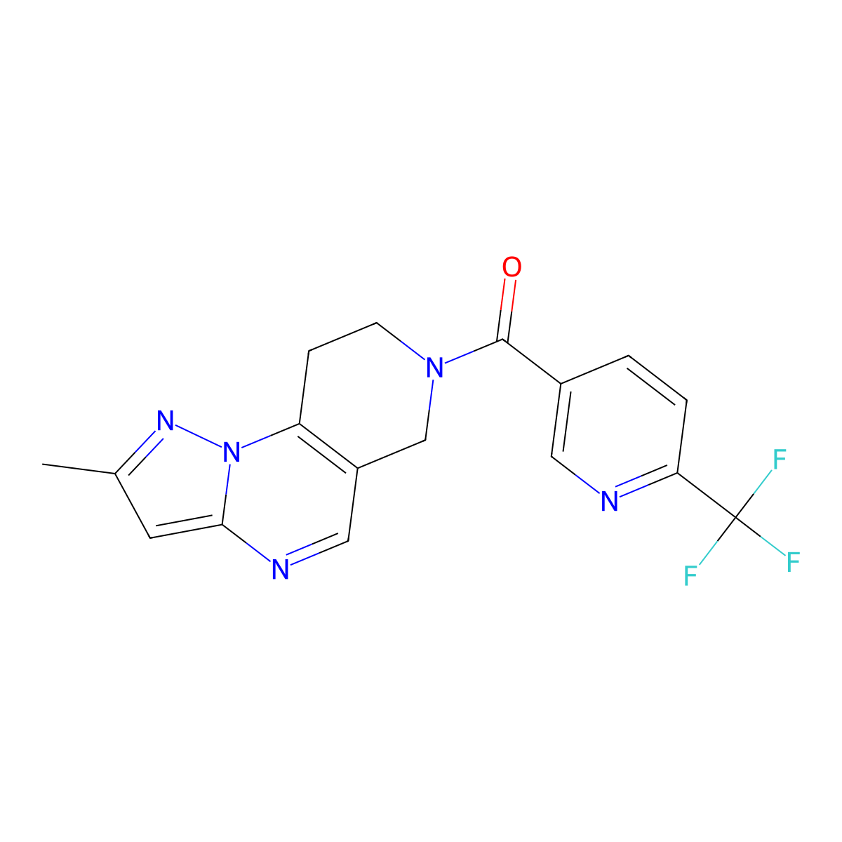 4-Methyl-11-[6-(trifluoromethyl)pyridine-3-carbonyl]-2,3,7,11-tetraazatricyclo[7.4.0.0^{2,6}]trideca-1(9),3,5,7-tetraene molecular structure, CAS 1797561-44-4
