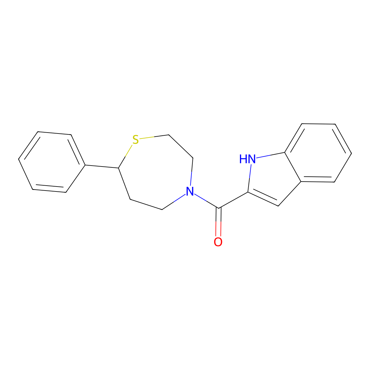 (1H-indol-2-yl)(7-phenyl-1,4-thiazepan-4-yl)methanone molecular structure, CAS 1797561-95-5
