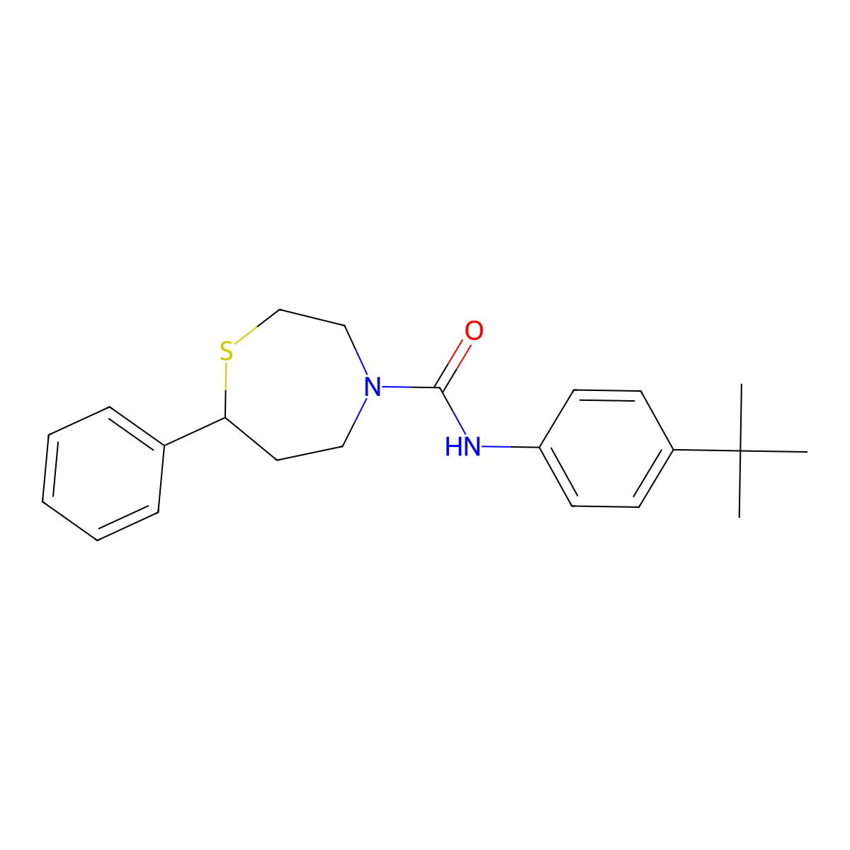 N-(4-(tert-butyl)phenyl)-7-phenyl-1,4-thiazepane-4-carboxamide molecular structure, CAS 1797562-31-2