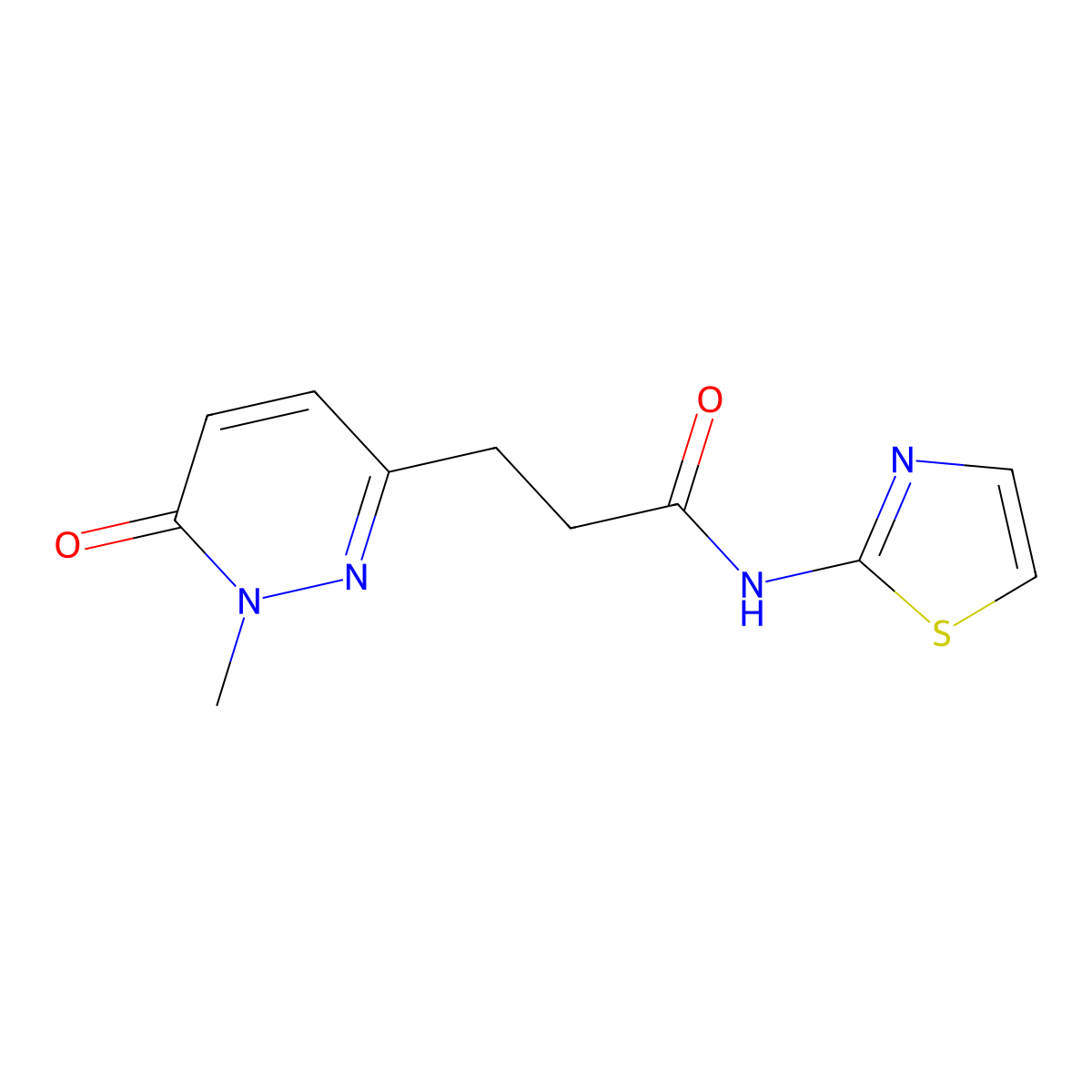 3-(1-methyl-6-oxo-1,6-dihydropyridazin-3-yl)-N-(thiazol-2-yl)propanamide molecular structure, CAS 1797562-40-3