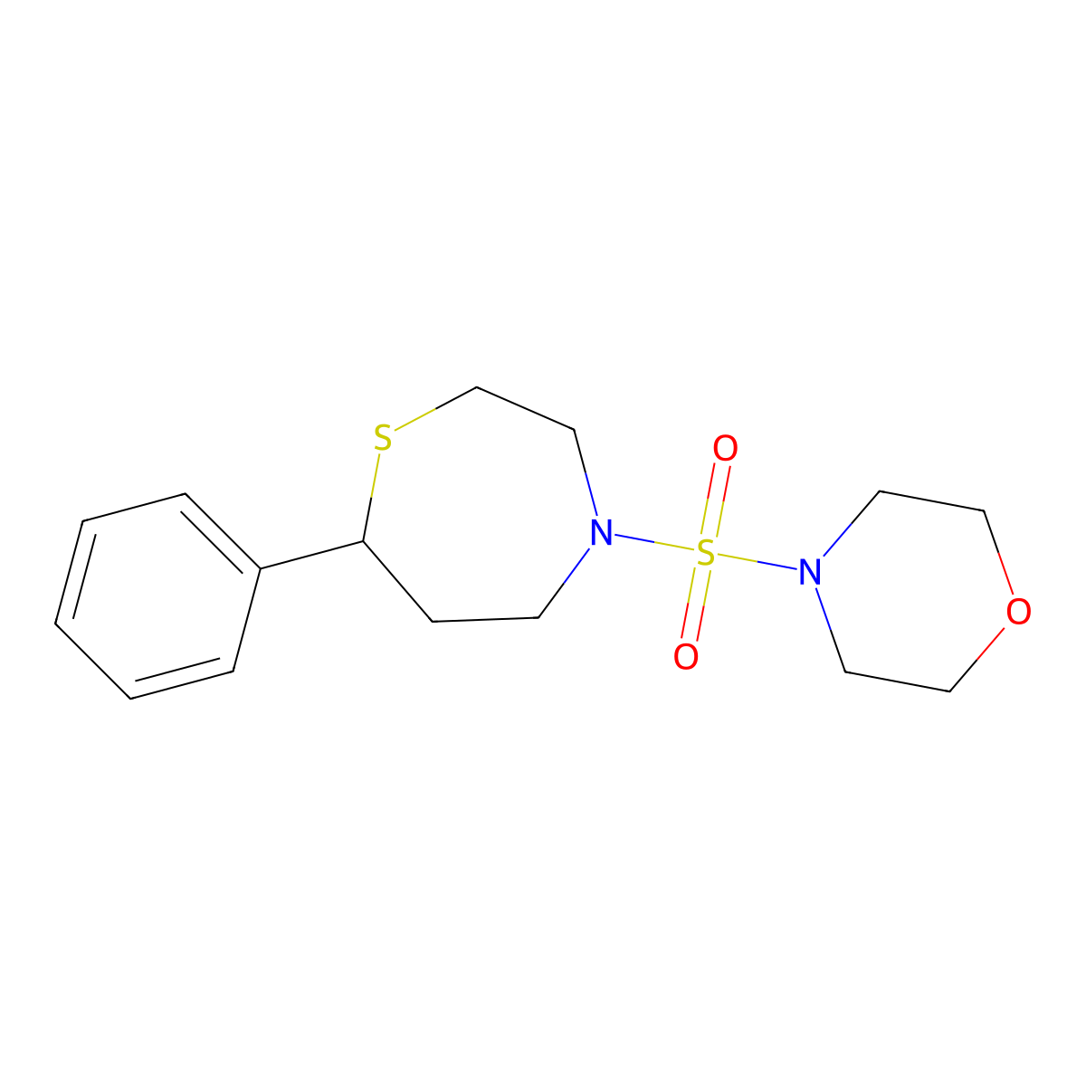 4-((7-Phenyl-1,4-thiazepan-4-yl)sulfonyl)morpholine molecular structure, CAS 1797562-44-7