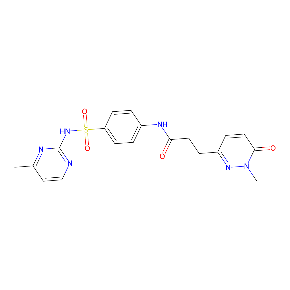 3-(1-methyl-6-oxo-1,6-dihydropyridazin-3-yl)-N-(4-(N-(4-methylpyrimidin-2-yl)sulfamoyl)phenyl)propanamide molecular structure, CAS 1797562-45-8