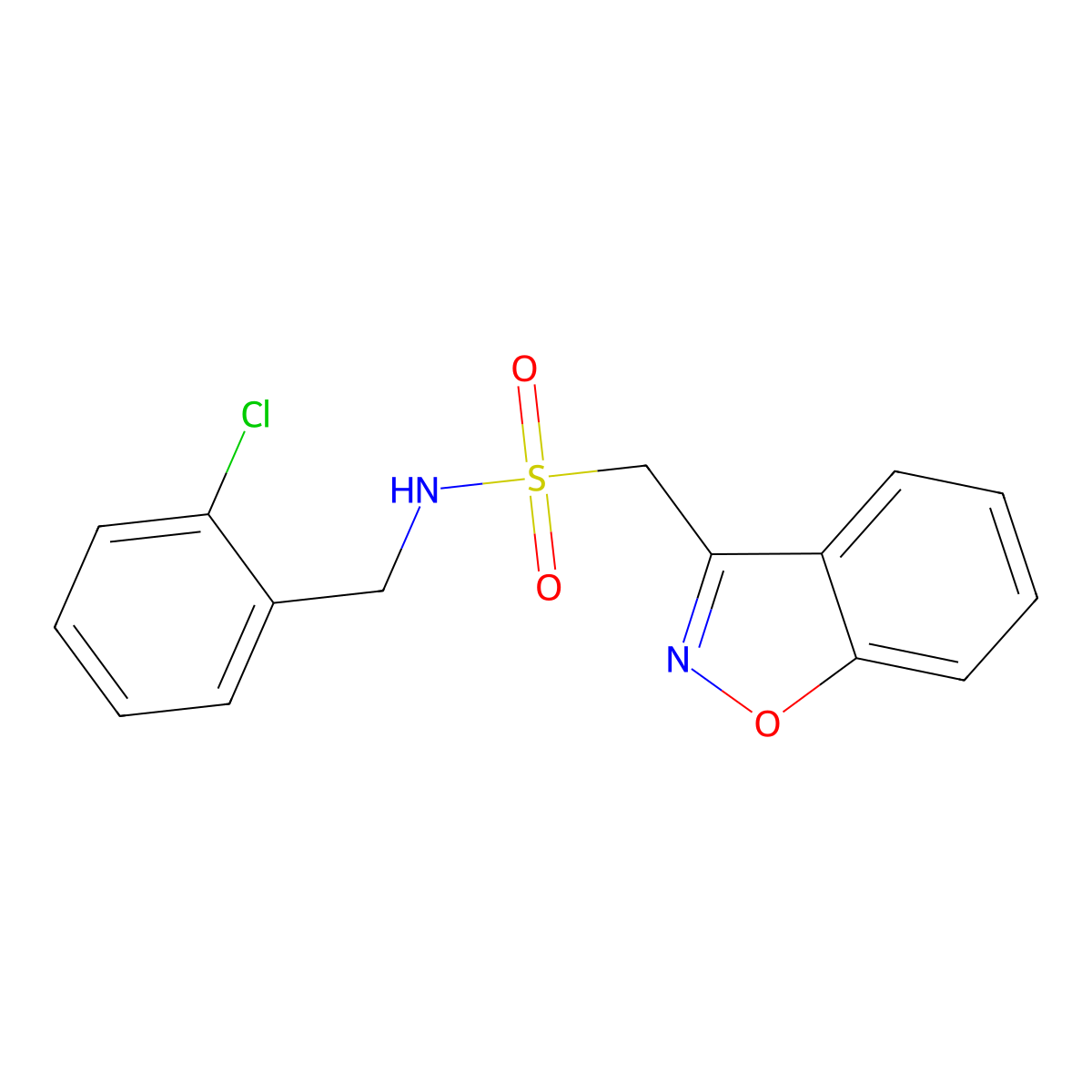 1-(benzo[d]isoxazol-3-yl)-N-(2-chlorobenzyl)methanesulfonamide molecular structure, CAS 1797563-64-4